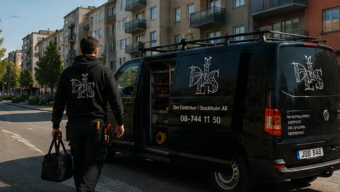 Din Elektriker ute på elarbete i Hägersten