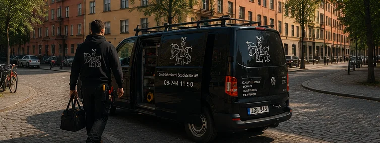 Din Elektriker ute på elinstallation på Södermalm